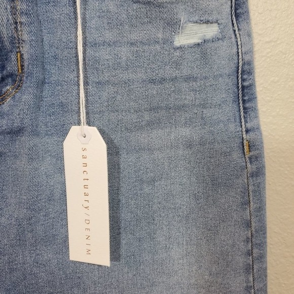 Sanctuary distressed boho denim Jean mini skirt size 26 Small new!!! - Picture 8 of 10